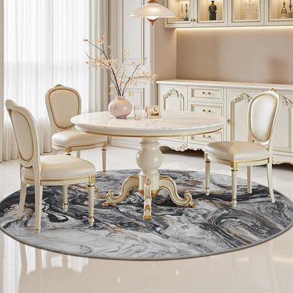 6x6 Round Area Rugs for Living Room, Modern Abstract Rug for Bedroom, Contemporary Machine Washable Rug, Large Stain Resistant Carpet for Dining Room Playroom Home Office, Pet & Kids Friendly