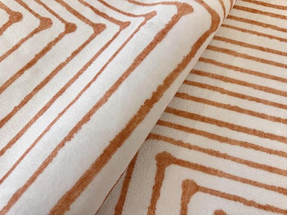 GLN Rugs Contemporary Collection - Machine Washable Area Rug, Contemporary Washable, Non Slip, Low Pile Chenille Rug, Living Room, Bedroom, Kitchen Rug (5'3" Round Orange Beige)