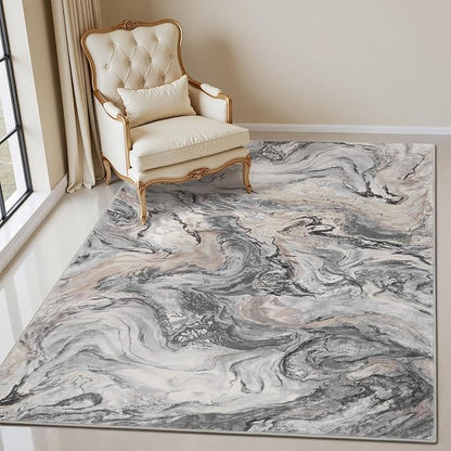 3x5 Washable Area Rugs for Living Room, Modern Abstract Rug Entryway Kitchen Non Slip Throw Rug, Stain Resistant Carpet for Dining Room Playroom Bedroom, Pet & Kids Friendly