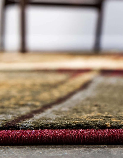Unique Loom Barista Collection Area Rug - Timor (7' 10" x 10' Oval, Multi/Red)