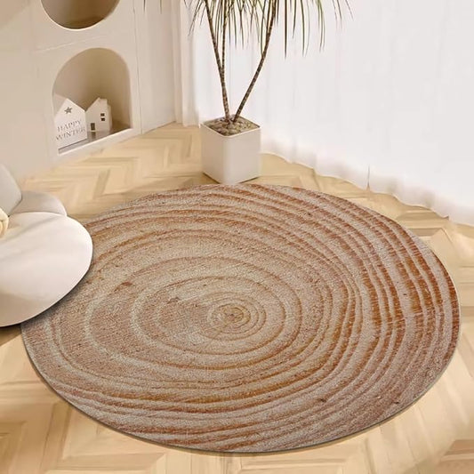 Tree Stump Growth Rings Washable Round Rugs Wood Color Texture Circle Rugs for Living Room Entryway Round Area Rug Soft Non Slip Nursery Carpet for Bedroom Dining Coffee Table 3ft