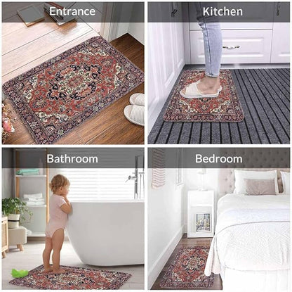 Old Carpet Texture Bathroom Mat Rugs Abstract Ornament Milky Blue Microfiber Faux Cashmere Thick Plush Bath Mat Non-Slip Water Absorbent Bath Carpet for Bathtub Bathroom Floor Tub 20 x 30 Inch