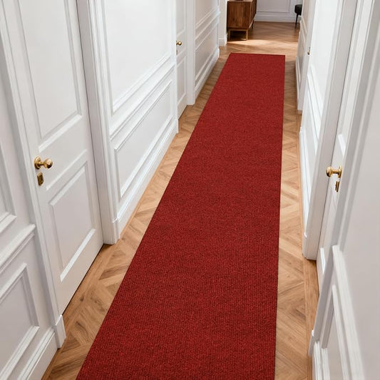 jxgzyy 3 x 16.5ft Red Carpet Runner for Party, Durable Non-Slip Carpet for High-Traffic Areas, Red Carpet Aisle Runner for Wedding, Hollywood Movie Award Ceremony Party Decoration