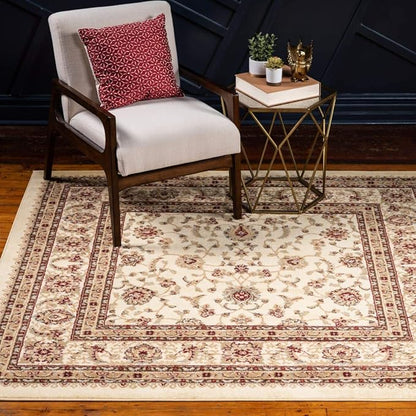 Unique Loom Voyage Collection Traditional Oriental Classic Intricate Design Area Rug (10' 0 x 10' 0 Square, Ivory/Gold)