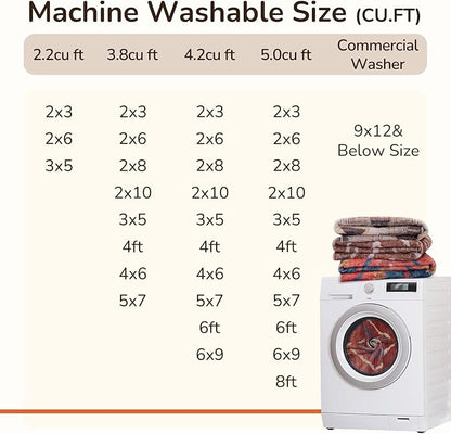Area Rug 2x5 Rug Machine Washable Non-Slip Low Pile Print Pattern Western Rug for Living Room Bedroom Entryway Tribal Series-Red/Orange