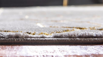Unique Loom Glam Collection Area Rug - Trellis (10'x 13' Rectangle, Gray Gold/ Gold)