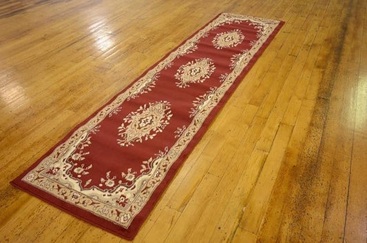 Unique Loom Reza Collection Traditional Persian Style Area Rug, 2 ft 7 in x 10 ft, Burgundy/Ivory