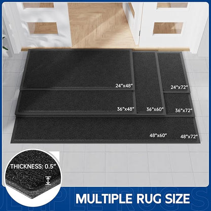 Sturdy Front Door Mat, 72" x 48" Heavy Duty Indoor Outdoor Doormat for Entryway, Fade Resistant, Waterproof Low Profile Entry Mat, Non Slip Welcome Mat for Outside Entrance, Patio, Home