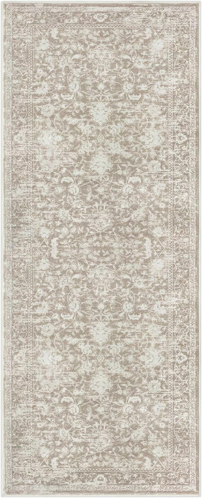 KILOCOCO Hallway Runner 2x5 Kitchen Runner Rug Printed Vintage Floral Washable Non-Slip Runners for Hallways Laundry Room Rugs Distressed Boho Rug for Bedroom, Beige