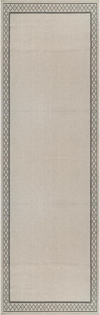 Easy Jute Rugs 2x7 Frame Bone Color Living Room Indoor Outdoor Runner Rug for Patio and Kitchen Rug High Traffic Washable Easy to Clean Solid Boho Woven Design Carpet (2 x 7)