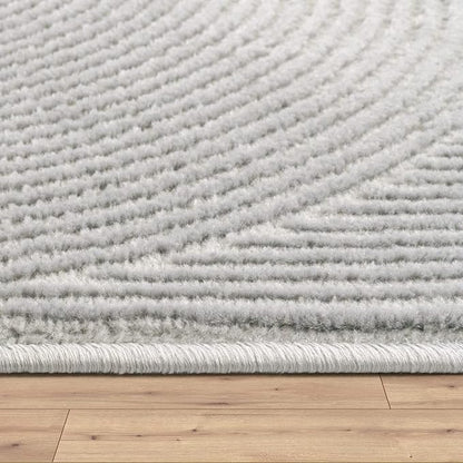 Paco Home Modern Area Rug with Minimalist Arched Lines in Neutral Grey, Size: 2'8" x 4'11"