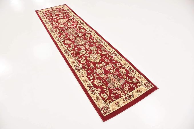 Unique Loom Sialk Hill Collection Area Rug - Washington (2' 2" x 8' 2" Runner Burgundy/Cream)