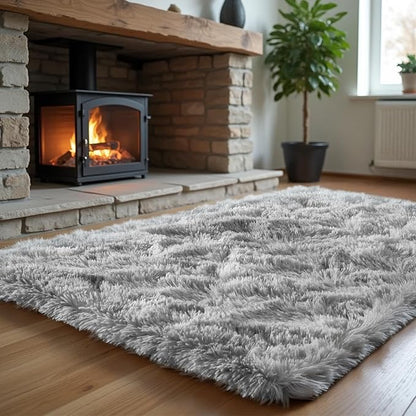 Zentavio Area Rugs for Living Room Small Carpet for Bedroom 3x5 Bedside Washable Soft Fluffy Shag Aesthetic Plush High Pile Throw Rug for Nursery Kids Room Dorm Room