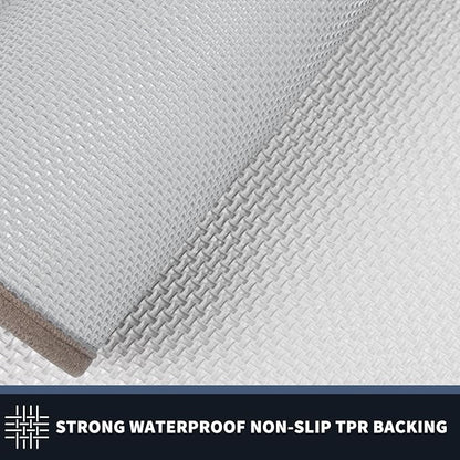 PURRUGS Dirt Trapping Door Mat 24" x 60", Non-Slip/Skid Machine Washable Entryway Rug, Shoes Scraper, Throw Rug, Super Absorbent Area Rug for Muddy Wet Shoes and Paws, Beige & Grayish Brown