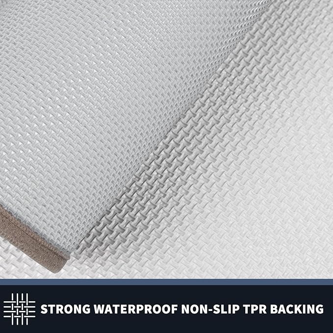 PURRUGS Dirt Trapping Door Mat 20" x 32", Non-Slip/Skid Machine Washable Entryway Rug, Shoes Scraper, Throw Rug, Super Absorbent Area Rug for Muddy Wet Shoes and Paws, Beige & Grayish Brown