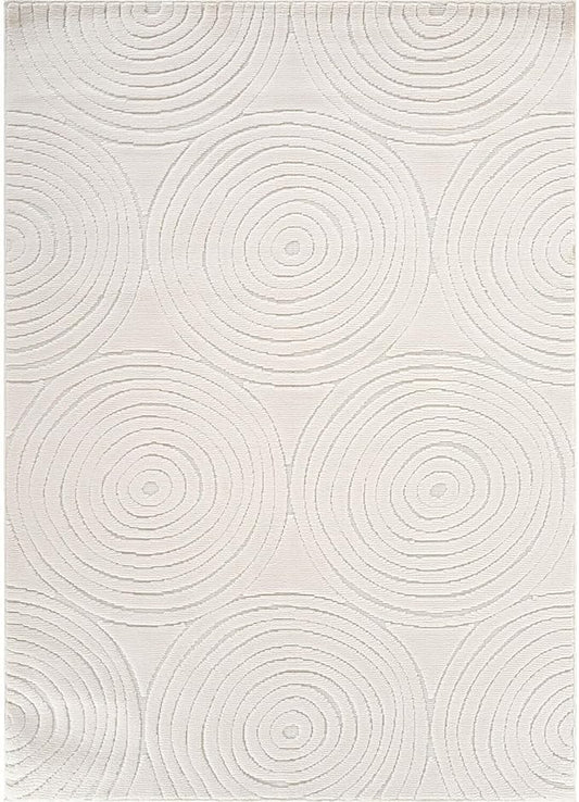 Beverly Rug Micro Loop Area Rug Light Gray 8x10 Geometric Modern Luxury Circular Durable Soft Indoor Rugs for Living Dining Room Office Stain Resistant Non Shedding Casual Indoor Carpet 8 x 10