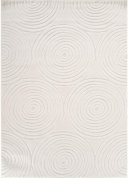 Beverly Rug Micro Loop Area Rug Light Gray 5x7 Geometric Modern Luxury Circular Durable Soft Indoor Rugs for Living Dining Room Office Stain Resistant Non Shedding Casual Indoor Carpet 5 x 7