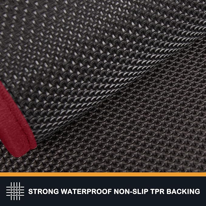PURRUGS Dirt Trapping Door Mat 31.5" x 70", Non-Slip Machine Washable Entry Rug, Shoe Scraper, Dog Doormat, Super Absorbent Welcome Mat for Front & Back Door, Muddy Shoes & Paws, Burgundy Red