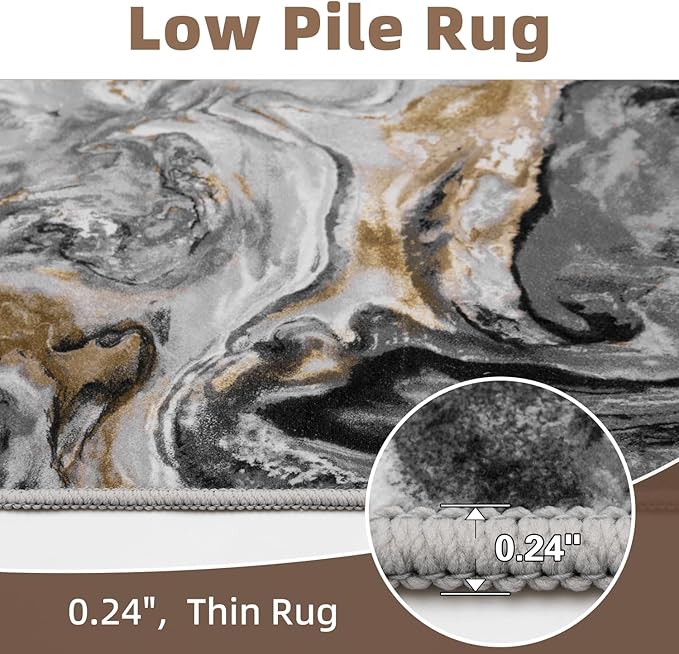 5x7 Area Rugs for Living Room, Modern Abstract Rug for Bedroom, Contemporary Machine Washable Rug, Large Stain Resistant Carpet for Dining Room Playroom Home Office, Pet & Kids Friendly