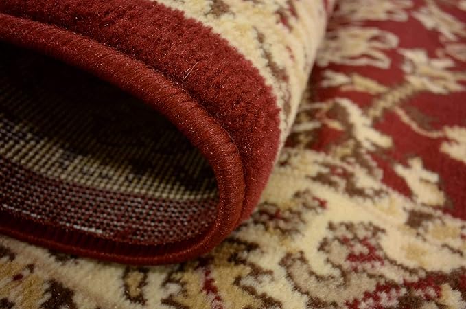 Unique Loom Sialk Hill Collection Area Rug - Washington (2' 7" x 10' Runner Burgundy/Cream)
