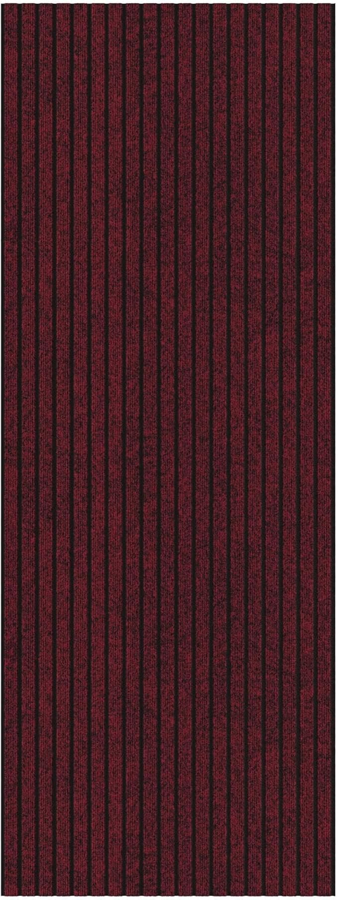 Ottomanson 2'7" x 9' Hallway Runner with Scraper Pile Extra Durable Non-Slip Rug Mat for Indoor & Outdoor Use - Ideal for Kitchen, Entryway, Patio & Garage - High-Traffic Carpet, Red