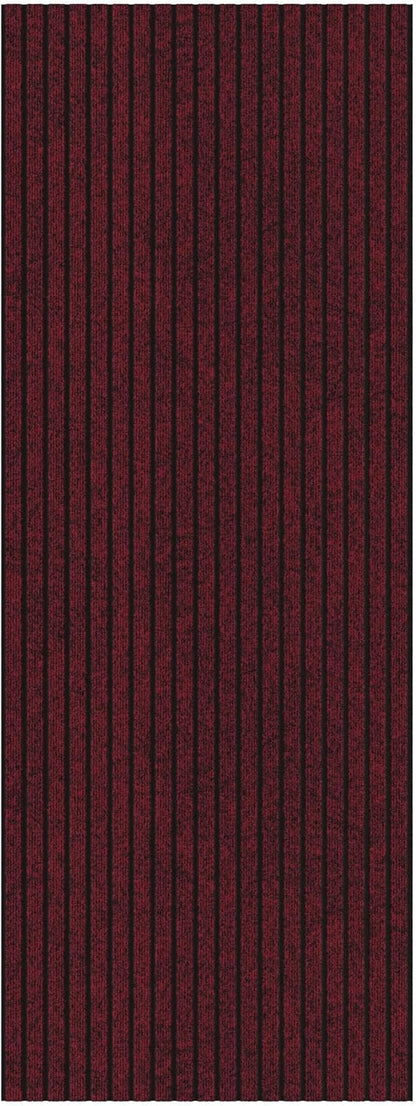 Ottomanson 2' x 12' Hallway Runner with Scraper Pile - Extra Durable Non-Slip Rug Mat for Indoor & Outdoor Use - Ideal for Kitchen, Entryway, Patio & Garage - High-Traffic Carpet, Red