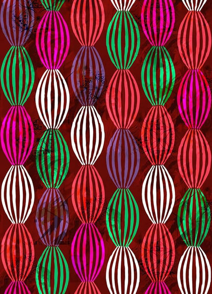 Bohemian Pop Art Striped Balloon Pattern Rug for Living Room Bedroom Nursery Room Dining Room Home Office Study Room Vibrant Red and Green Kitchen Hallway Indoor Washable Area Carpet 2x6