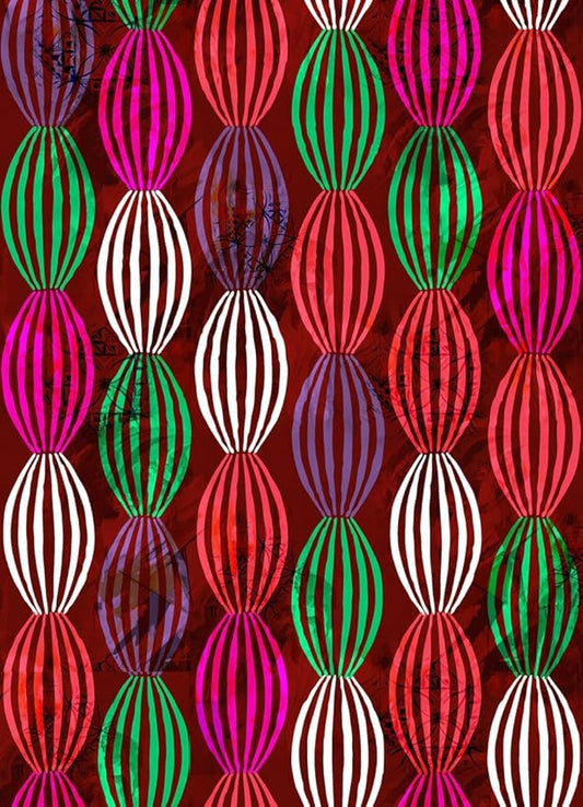 Bohemian Pop Art Striped Balloon Pattern Rug for Living Room Bedroom Nursery Room Dining Room Home Office Study Room Vibrant Red and Green Kitchen Hallway Indoor Washable Area Carpet 10x14