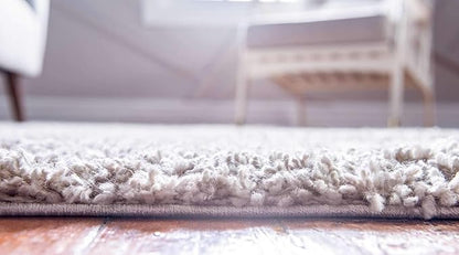 Unique Loom Davos Shag Collection Area Rug - Solid (2' 2" x 6' 9" Runner, Linen)