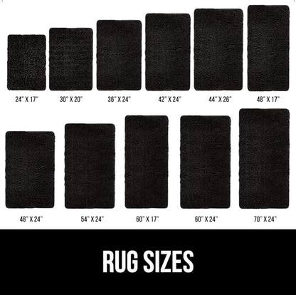 GORILLA GRIP Bath Rug Mat 30x20, Thick Soft Absorbent Chenille, Quick Dry Microfiber Mats, Rubber Backing Washable Shower Floor Rugs, US Designed Bathroom Bathmat Home Decor Accessories, Black