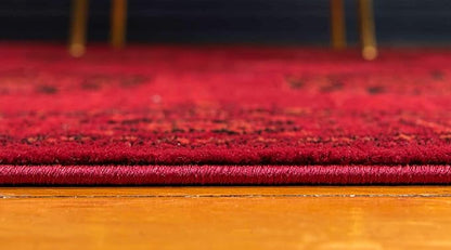 Unique Loom Tekke Collection Over-Dyed Saturated Traditional Torkaman Area Rug (6' 0 x 9' 0 Rectangular, Red/Black)