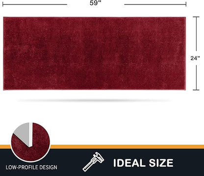PURRUGS Dirt Trapping Door Mat 24" x 59", Non-Slip Machine Washable Entry Rug, Shoe Scraper, Dog Doormat, Super Absorbent Welcome Mat for Front & Back Door, Muddy Shoes & Paws, Burgundy Red