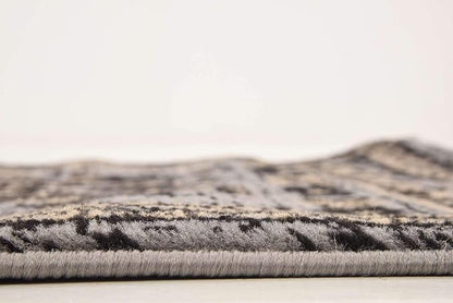 Unique Loom Taftan Collection Border Geometric Tribal Inspired Design Area Rug (2' 2 x 8' 2 Runner, Gray/ Black)