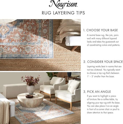 Nourison Home Textured Home Grey Ivory 7'10" x 9'10" Area Rug - Easy Clean, Non Shedding, Bed Room, Living Room, Dining Room, Kitchen (8' x 10')