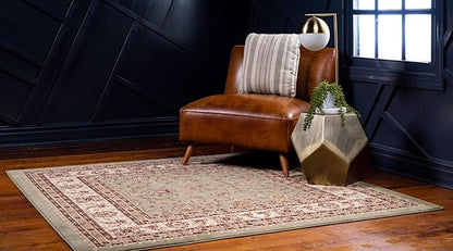 Unique Loom Voyage Collection Traditional Oriental Classic Intricate Design Area Rug (10' 0 x 10' 0 Square, Green/Ivory)