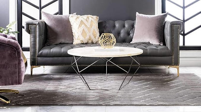 Marilyn Monroe Glam Collection Area Rug - Trellis (2' x 3' 1' Rectangle, Gray Silver/ Silver)
