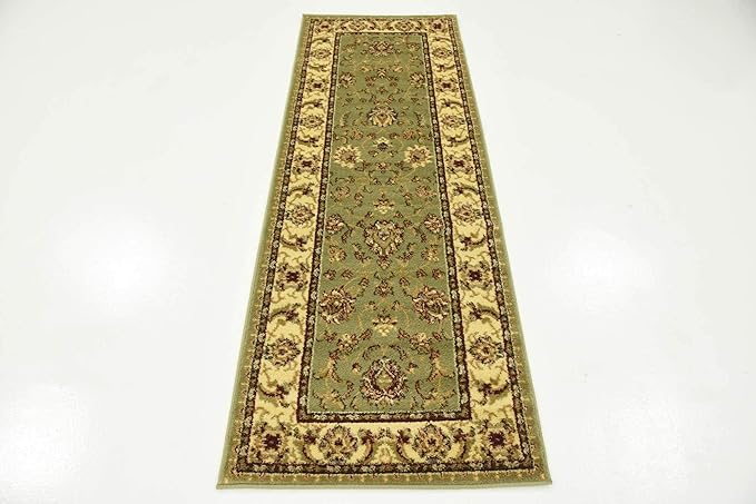 Unique Loom Voyage Collection Traditional Oriental Classic Intricate Design Area Rug (2' 2 x 6' 0 Runner, Green/Ivory)