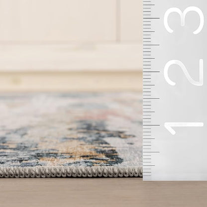 Dash & Albert Blaire Mineral Machine Washable Rug, 4 X 6 Feet, Multicolored Graphic Pattern