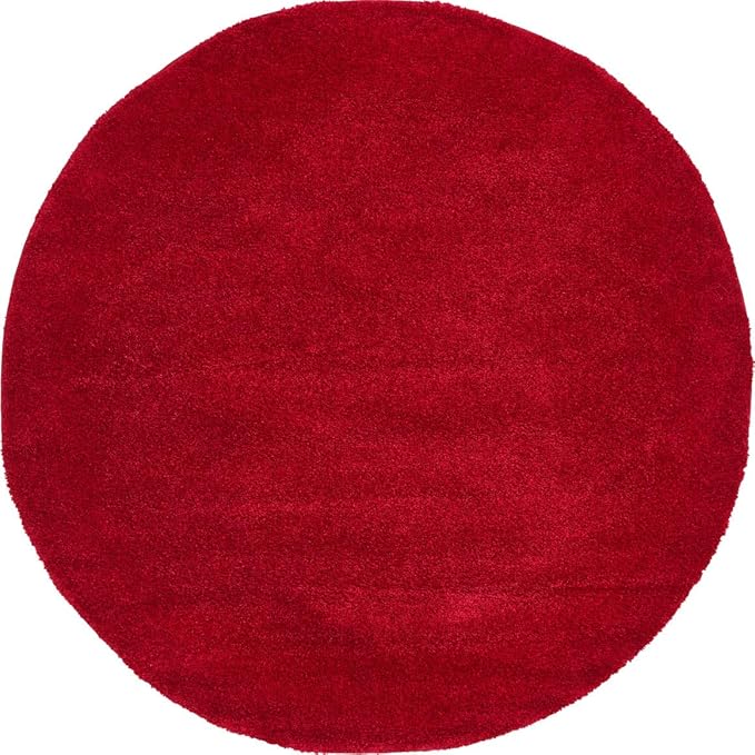 Unique Loom Solo Collection Area Rug - Calabasas (7' 10" Round, Red)