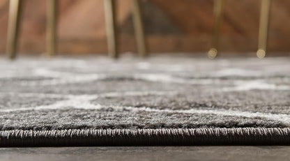 Rugs.com Lattice Frieze Collection Rug – 7' x 10' Dark Gray Medium Rug Perfect for Living Rooms, Large Dining Rooms, Open Floorplans
