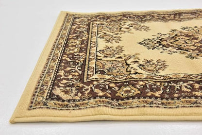 Unique Loom Reza Collection Traditional Persian Style Area Rug, 2 ft 7 in x 10 ft, Ivory/Brown