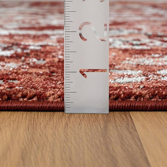 LUXE WEAVERS Moroccan Red 8x10 Medallion Area Rug for Living Rooms