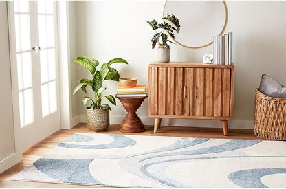 Home Dynamix Tribeca Slade Modern Area Rug, Abstract Blue 6'7"x9'10"