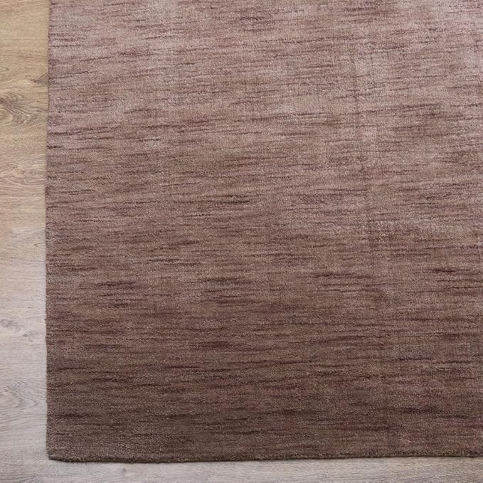 Hand Knotted Loom Wool ECO-Friendly Area Rugs - 10'x10', Square, Light Brown Color, Solid Plain Design, High Pile Handmade Anti Skid Area Rugs for Living Room, Bed Room (L00111)