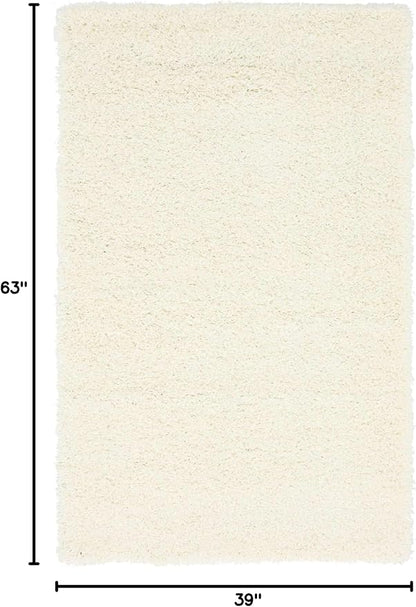 Unique Loom Solid Shag Collection Area Rug (3' 3" x 5' 3" Rectangle, Snow White)