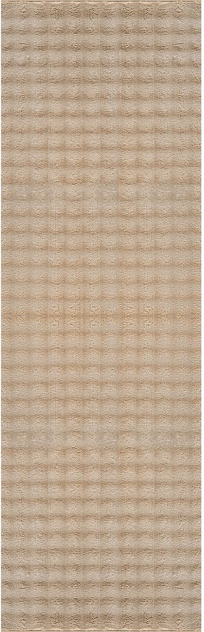 CAMILSON Modern Beige Non Slip Runner Rug 2x7 Ultra Soft High Pile Kitchen Rugs Non Skid Rubber Backing Durable & Easy to Clean Carpet for Entryway Bathroom Indoor Use (2 x 7 Beige)
