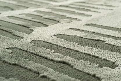 Revival Rugs Shell 9'2"x12'2" Washable Area Rug for Living Room Bedroom - 100% Recycled Oeko-TEX Certified, Medium Pile, Green