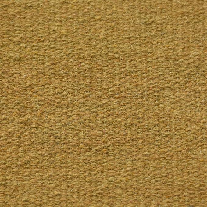 Rugsotic Carpets Hand Woven Flat Weave Kilim Wool ECO-Friendly Area Rugs - 2'6''x6', Runner Shape, Gold Color, Solid Plain Design, Low Pile Handmade Area Rugs for Living Room, Bed Room (D00111)