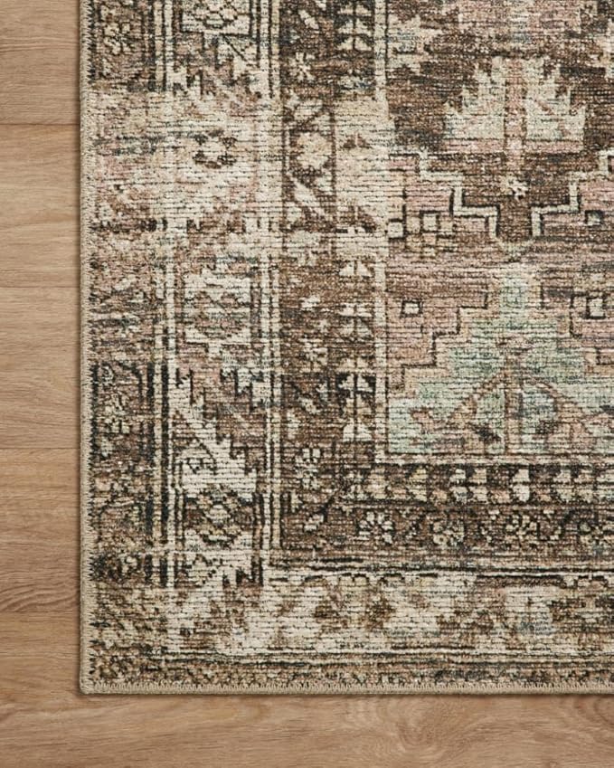Loloi Amber Lewis Billie Collection, Clay & Sage 3'-6" x 5'-6" Area Rug – Antique & Distressed Accent Rugs for Living Room, Bedroom, Entryway & Hallway, No Shed High Traffic Area Home Decor Rug