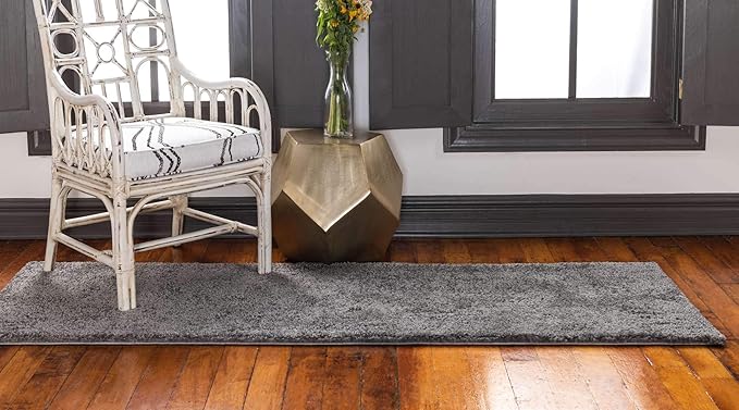 Unique Loom Solo Collection Area Rug - Calabasas (2' 2" x 6' 7" Runner, Gray)